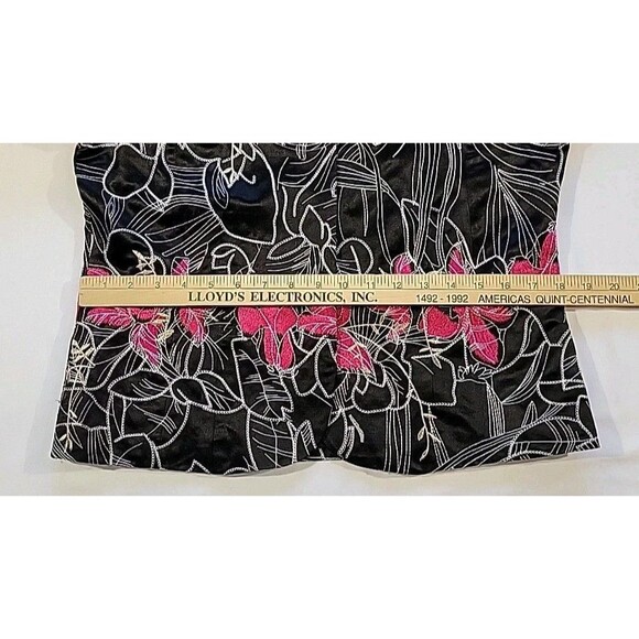 Chico's Silk Blend Jacket Pink Floral Embroidered Cropped Chico’s Size 1 US Med - Picture 12 of 14